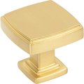 Jeffrey Alexander 1-1/4" Overall Length Brushed Gold Square Renzo Cabinet Knob 141BG